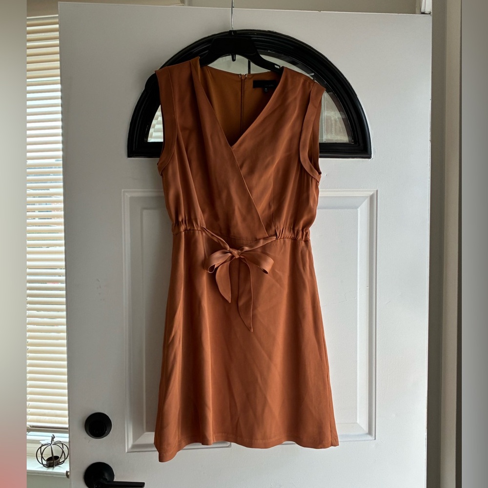 Elegant Rust Sleeveless Dress